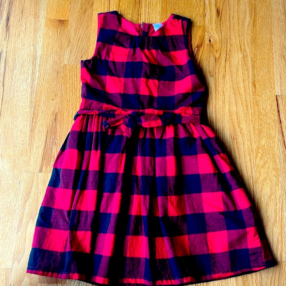 Carters red and black buffalo plaid dress size 6/6x